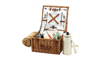 Cheshire Basket for 2 w/coffee set & blanket 